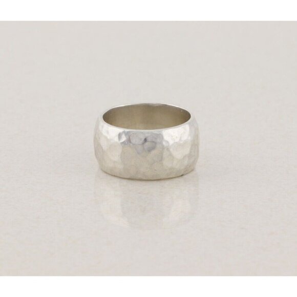 Sterling Silver Hammered Band Ring Thick Cigar Band Silpada Size 6 1/2 - Picture 3 of 8